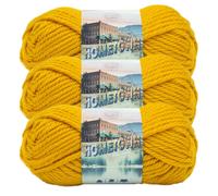 Lot de 3 fils volumineux Lion Brand Yarn Hometown Yarn pour tricot et crochet, couleur moutarde Madison