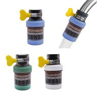 Lot de 3 filtres à eau de robinet avec charbon actif qui élimine le chlore, le fluorure, les métaux lourds, l'eau dure, purificateur de robinet de cuisine pour la maison, la cuisine, la salle de bain