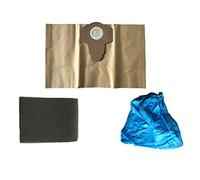 Lot de 3 filtres compatibles avec les aspirateurs secs Einhell - 1 sac d'aspirateur marron de 20 l - 1 filtre à eau et 1 filtre sec.