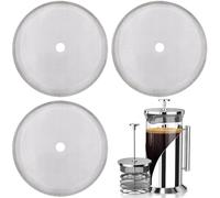 Lot de 3 filtres de rechange en maille de 7 cm pour cafetière à piston en acier inoxydable pour cafetière française 350 ml