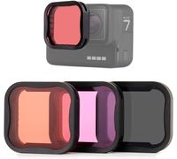 Lot De 3 Filtres D'Objectif D'Appareil Photo Pour Gopro Hero 5/6/7 Noir/Hero (2018) Comprend Un Filtre Nd8, Rouge Clair Et Magenta \U2013 Peut Être Utilisé Directement Sur L'Objectif De L'Ap[Z3125]