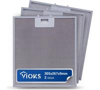 Lot de 3 filtres en aluminium pour hotte aspirante 267 x 305 x 9 cm, compatibles avec le modèle Elica