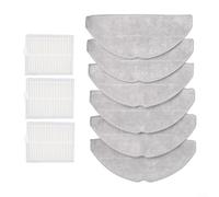 Lot de 3 filtres et 6 serpillères de rechange pour aspirateur Lubluelu L20 et Honiture V8 Pro Robot Aspirateur Pièces pour améliorer les performances de nettoyage