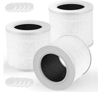 Lot de 3 filtres HEPA de rechange pour purificateur d'air Levoit Core Mini, HEPA 3 en 1, charbon actif à haute efficacité (3 filtres + 9 éponges parfumées)