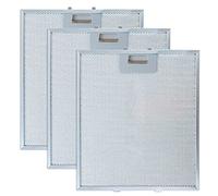 Lot de 3 filtres métalliques pour hotte aspirante de cuisine KE0001781 Compatible avec les hottes Fagor, Edesa, Aspes, Balay 30,5 x 26,8 cm Argenté