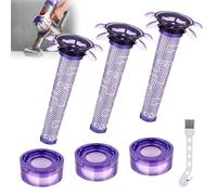Lot de 3 filtres V8 pour Dyson, accessoires de rechange pour V8 Absolute Animal, SV10, SV11, SV25, SV37, 3 filtres HEPA post-moteur, 3 Star Pre Filter et 1 brosse de nettoyage, pièce n° 965661