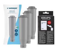Lot de 3 filtres Wessper pour cafetière Krups et détartrant ANTICALC KIT F054