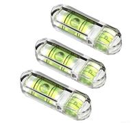 Lot de 3 fioles à bulles 30 x 9 mm pour niveaux à bulle, construction en acrylique transparent pour une fonction fiable dans la configuration de l'équipement, y compris les trépieds et les luminaires