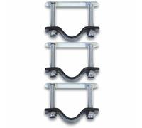 Lot de 3 fixations pour Panier osier/plastique en acier inoxydable Basil Gris