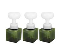 Lot de 3 Flacons à Pompe en Mousse Vert foncé de 250 Ml en Forme de Fleur, Remplissage et Nettoyage Pratiques, Artisanat Exquis, Matériau PETG, Distribution de Shampoing, Gel