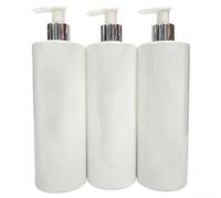 Lot de 3 flacons à pompe vides rechargeables en PET de 500 ml pour lotion, savon, shampooing, cosmétiques, cuisine, salle de bain