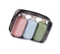 Lot de 3 flacons compressibles de voyage rechargeables 100/200/300 ml pour shampooing, lotion, crème, après-shampoing