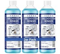 Lot de 3 flacons de 1000 ml de nettoyant concentré pour système de lait pour machine à café, mousseur à lait, nettoyant à lait, universel pour tous les fabricants