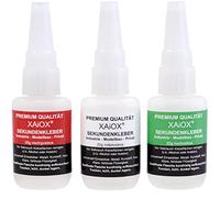 Lot de 3 flacons de colle instantanée liquide épais - Gel extra fort pour plastique et autres matériaux - 20 g - Imperméable et résistant à la chaleur