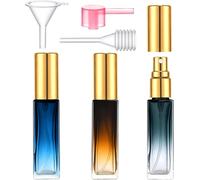 Lot De 3 Flacons De Parfum Rechargeables En Verre De 9 Ml Avec Atomiseur De Parfum À Brume Fine, Petit Pulvérisateur De Cologne Anti - Fuite Avec Outil