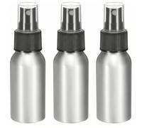 Lot de 3 flacons vaporisateurs en aluminium avec pompe noire - Pour huiles essentielles, parfum, aromathérapie, maquillage Argenté 50ml/1.7 Ounce