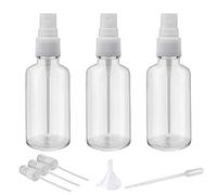 Lot de 3 flacons vaporisateurs en verre transparent pour huiles essentielles, petit flacon pulvérisateur avec pulvérisateur en plastique - 56,7 g