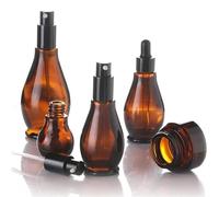 Lot de 3 flacons vaporisateurs vides en verre ambré, rechargeables, portables, for shampoing, parfum, liquide(Screw,50ml)