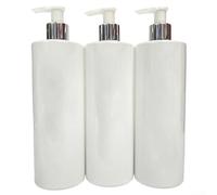 Lot de 3 flacons vides à pompe de 500 ml pour distributeur de savon, salle de bain, cuisine, shampooing, après-shampooing, gel douche, liquide, conteneur rechargeable en plastique PET de qualité
