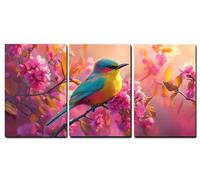 Lot de 3 Fleur Tableau Décoration Murale Affiche Décoration Chambre Impression sur Toile Oiseau Peintures sur Toile Décor Murale pour Chambre Maison Suspendu Art Décor,Cadeau Femme,35x50cmx3pcs,-f83b