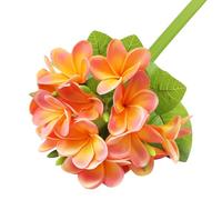 Lot de 3 fleurs artificielles avec feuilles - Plumeria frangipanier réalistes - 9 bouquets de fleurs artificielles et bourgeons pour la maison, le bureau, la décoration de fête de mariage, le
