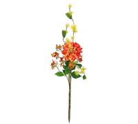 Lot de 3 Fleurs artificielles - Branche de Dahlia - Branche d'hamamélia - Fleurs en Soie - Fleur de Tige Unique - Tige Unique - Branche d'automne - Décoration d'automne - Orange