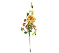 Lot de 3 Fleurs artificielles de 62 cm - Branche de Dahlia - Branche d'hamamélia - Branche en Soie - Fleurs à Tige - Fleurs Simples - Branche d'automne - Décoration d'automne - Jaune