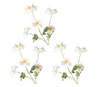 Lot de 3 fleurs artificielles de chrysanthème flammes artificielles pour mariage, toucher réaliste, fleurs en soie (blanc)