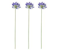 Lot de 3 Fleurs D'agapanthe Artificielles, 76,2 Cm, Branches de Fleurs Artificielles pour Vase, Fleurs Artificielles en Soie de Lys Africains, Fleurs Artificielles à Longue Tige, Fleurs en Soie(Bleu)