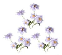 Lot de 3 fleurs de chrysanthèmes à flamme réaliste pour décoration de terrasse, véranda et compositions murales de galerie (violet)
