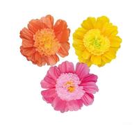 Lot de 3 fleurs en papier crépon à suspendre au mur pour mariage, fête d'anniversaire, crèche, décoration d'intérieur, lanternes à faire soi-même