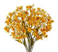 Lot de 3 fleurs sauvages artificielles jaunes avec tiges de 70 cm de long, fleurs artificielles décoratives pour décoration d'intérieur, cuisine, salon, chambre, bricolage, mariage, fête, arrangements
