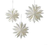 Lot de 3 flocons de neige en papier à faire soi-même pour maison de vacances et ambiance de fête avec différents motifs origami pour vitrines festives et joie saisonnière (B)