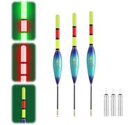 Lot de 3 flotteurs de pêche à LED avec détecteur de touche - Avec détecteur de gravité - Avec chargeur de batterie et type CR425 - Accessoires de pêche pour la pêche au lac, rivière ou étang (C)