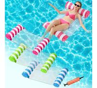 Lot de 3 flotteurs gonflables 4 en 1 pour piscine - Hamacs adaptés aux adultes pour la détente estivale à la piscine, au lac et à la plage.