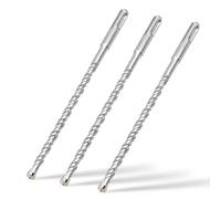 Lot de 3 Foret SDS Plus 6mm x 200mm,avec 4 taillants en carbure et double vis,pour pierre naturelle,béton