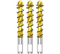 Lot de 3 forets à rainurer dentelés de 6 mm pour métal et plastique, perceuse centrale dentelée avec résistance réduite, pour les travailleurs du bâtiment, finition dorée, longueur 55 mm