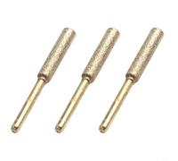 Lot de 3 forets cylindriques pour affûteuse de tronçonneuse électrique, tige de 3 mm, accessoires pour métal, bois, jade et limage de chaîne de scie (doré, 4,8 mm)