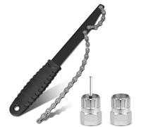 Lot de 3 fouets à chaîne de vélo, extracteur de pignon, outil de verrouillage de cassette, extracteur de cassette, extracteur de couronne dentée, pour bagues à vis et roues d'inertie à lamelles (3