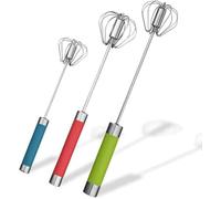 Lot de 3 fouets ballon en acier inoxydable semi-automatique pour mélanger le café pour la cuisine, le fouet, le mélange (25,4 cm, 30,5 cm, 35,6 cm)