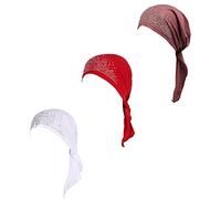 Lot de 3 foulards chimio pré-noués pour femme (style 6 long), Taille unique