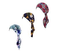 Lot de 3 foulards chimio pré-noués pour femme (style 6 long), Taille unique