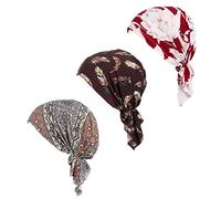 Lot de 3 foulards chimio pré-noués pour femme (style 6 long), Taille unique