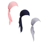 Lot de 3 Foulards Chimio pré-noués pour Femme (Style 6 Long), Taille Unique