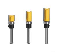 Lot de 3 fraises à défoncer à tige de 6 mm avec roulement supérieur pour une coupe et un nivellement efficaces du bois dans les projets d'armoire et de tiroir