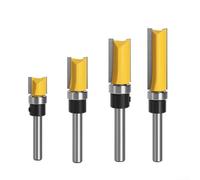 Lot de 3 fraises en bout avec tige droite de 6 mm et roulement monté sur le dessus pour une performance fiable dans les travaux de sculpture et de coupe sur bois