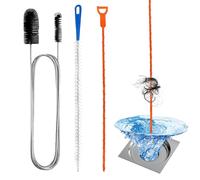 Lot de 3 Furet Deboucheur Canalisation et Brosse Nettoyage, Brosse Canalisation Deboucheur Canalisation Professionnel Flexible pour Évier Douche Baignoire et Deboucheur WC