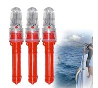 Lot de 3 fusées éclairantes de sécurité marine étanches pour bateau, kayak, ponton, navires (lumières clignotantes rouges et vertes)
