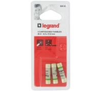 Lot de 3 fusibles avec voyant - LEGRAND - 20 A - 8.5x31.5 mm