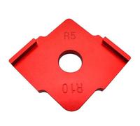 Lot de 3 gabarits d'angle en aluminium usiné CNC pour gabarit de rayon - Ensemble R5/R10/R15/R20/R25/R30 - Routeur gravé - Rouge anodisé - Guide de routage du bois (3 pièces)